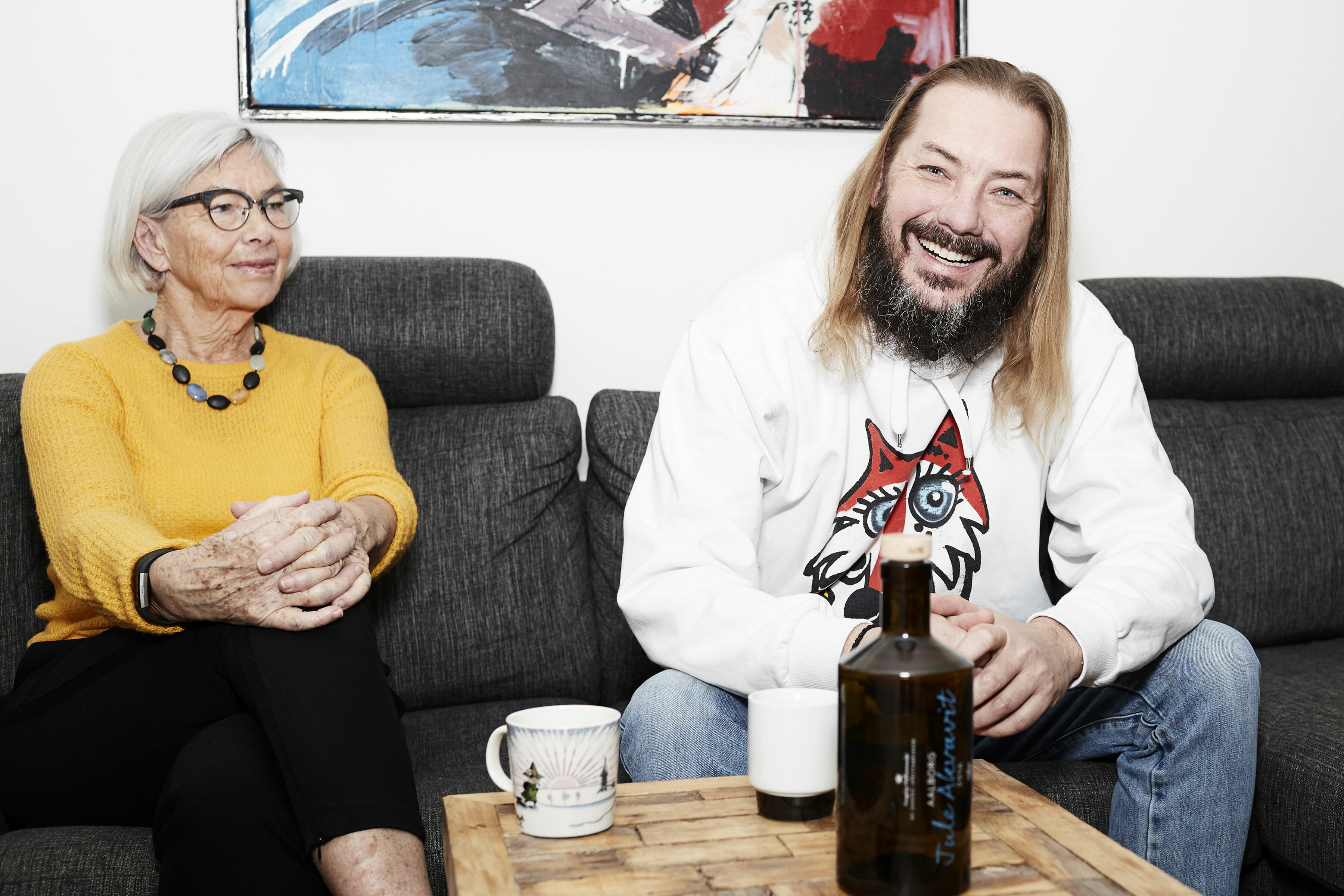 Editorial portrait of musician Jonny Hefty and his mother